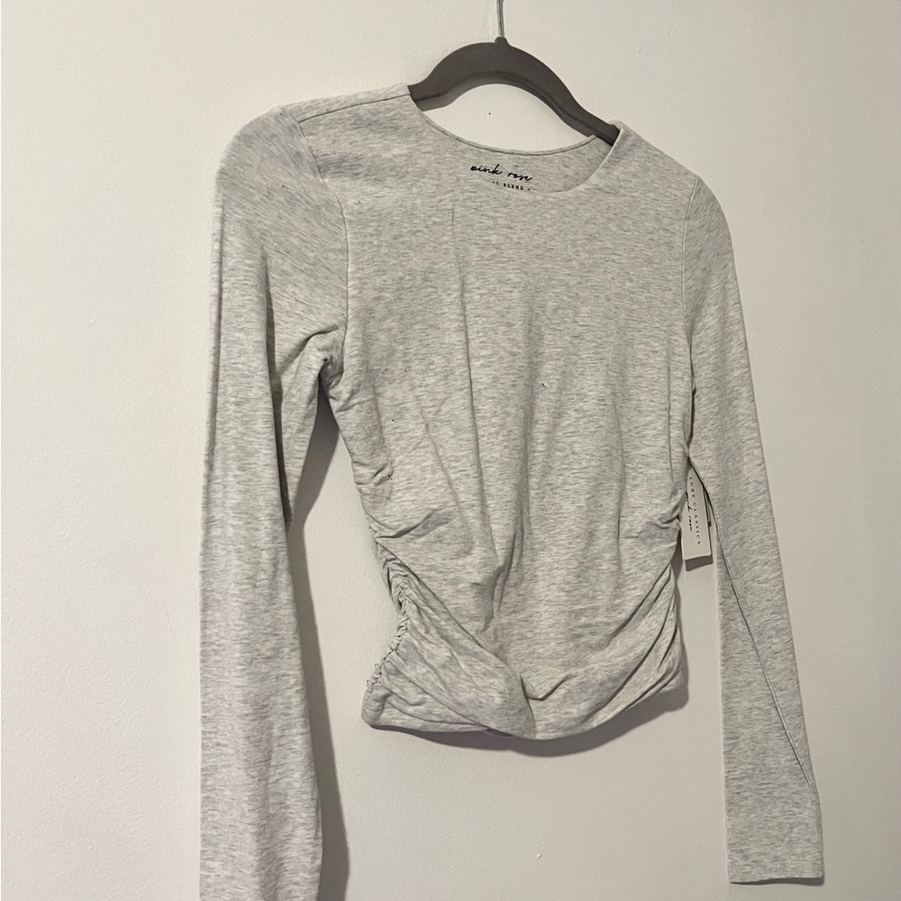 White Heather Grey Long Sleeve Top. Size small
